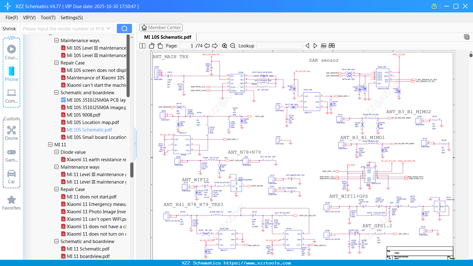 Xiaomi MI 10S Schematic